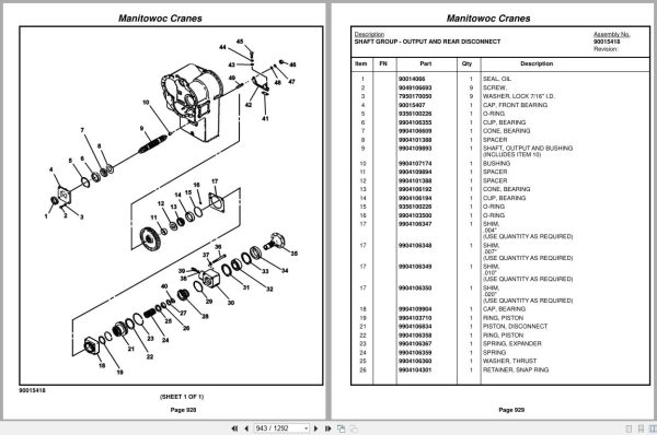 Grove Crane RT9150E 234658 Parts Manual 2016 (2)