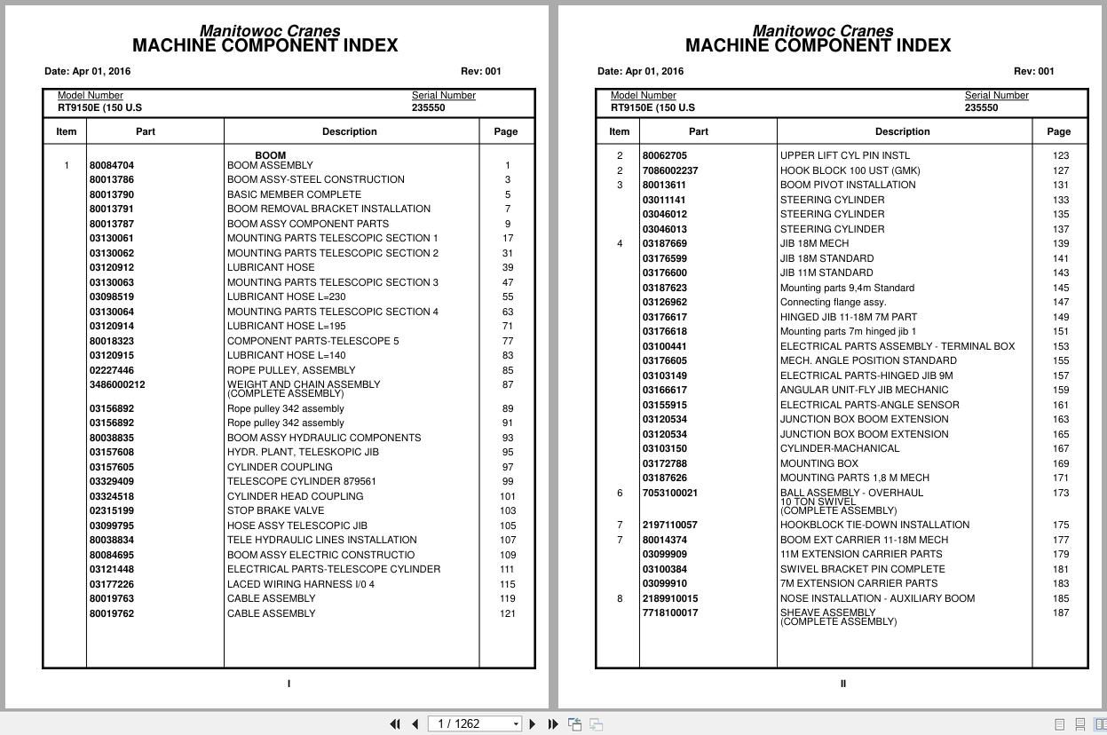 Grove Crane RT9150E 235550 Parts Manual 2016 (1)