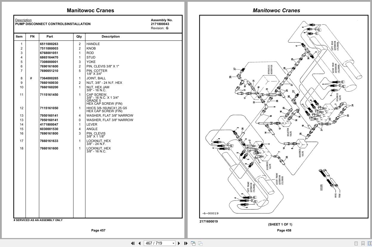 Grove Crane RT980 43353 Parts Manual 2021