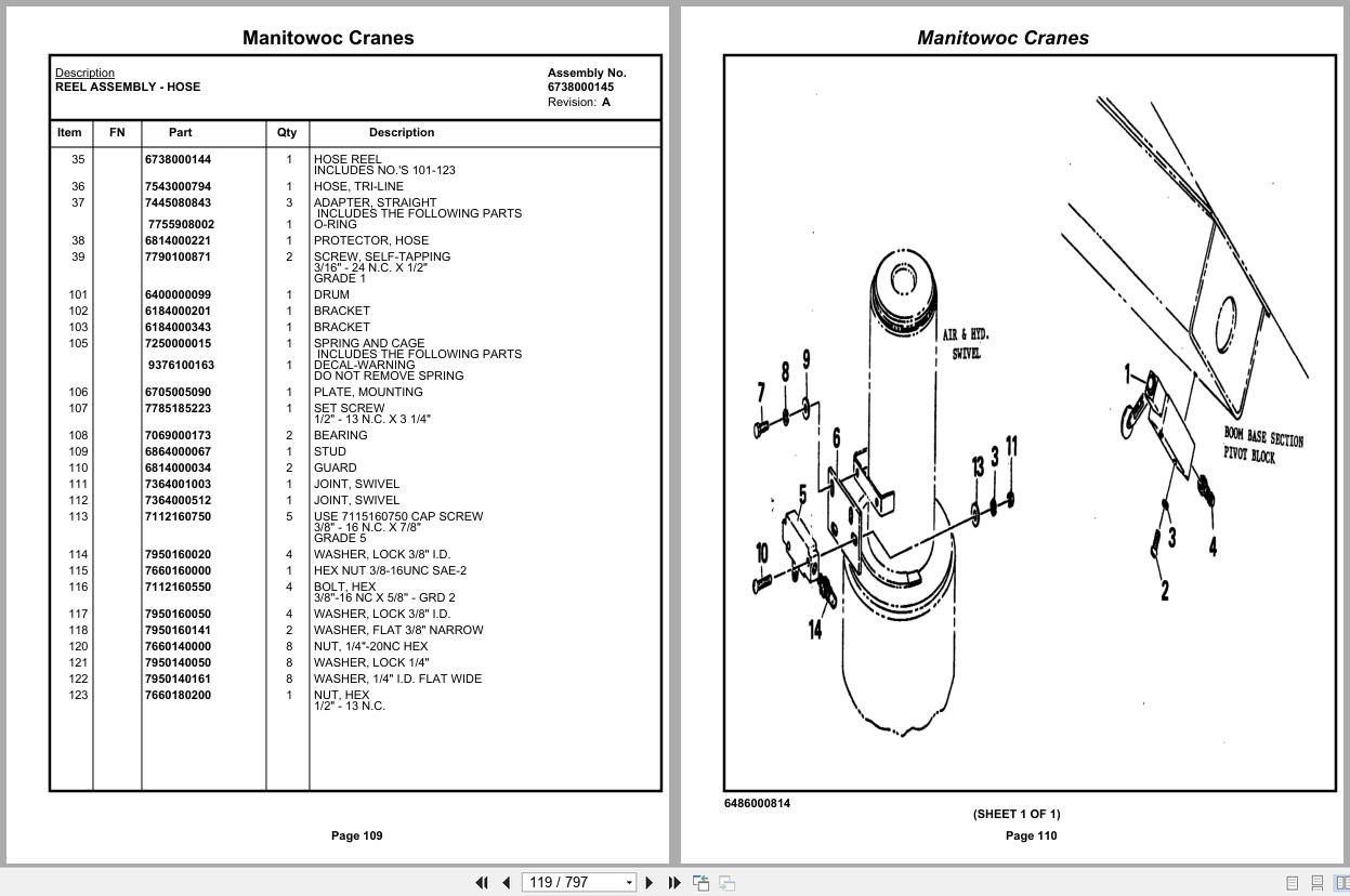 Grove Crane RT980 49237 Parts Manual 2021