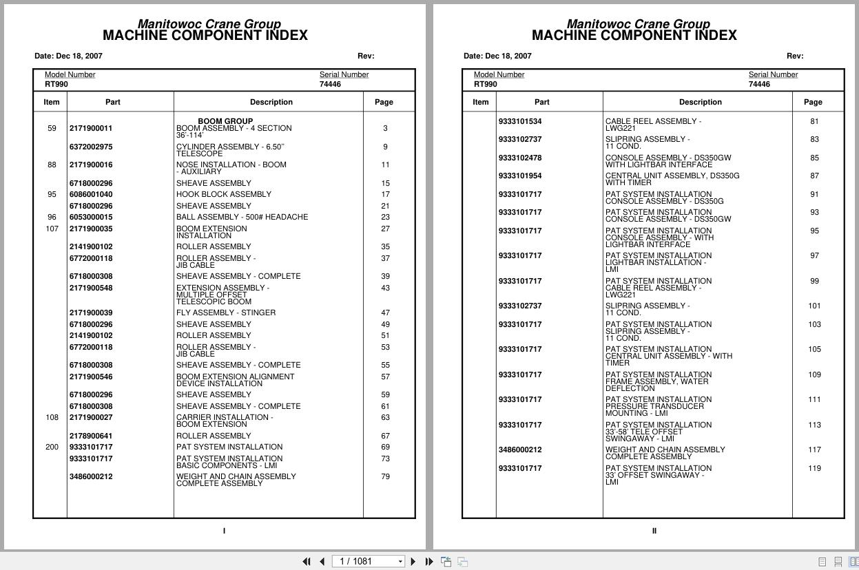 Grove Crane RT990 74446 Parts Manual 2007 (1)