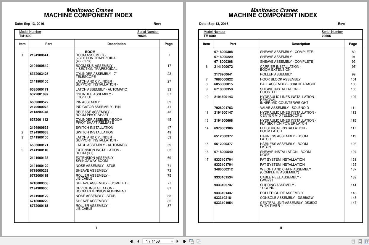 Grove Crane TM1500 79606 Parts Manual (1)