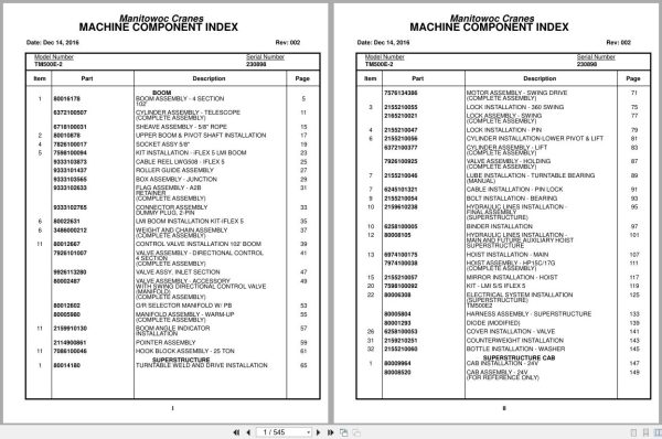 Grove Crane TM500E 2 230898 Parts Manual (1)
