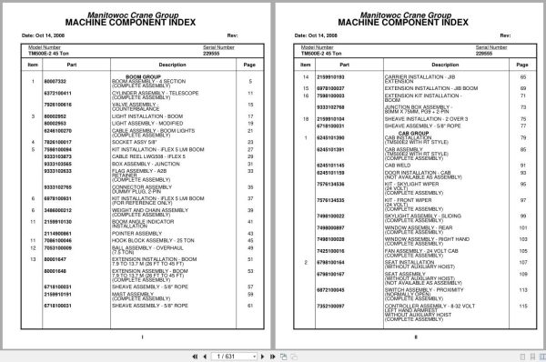 Grove Crane TM500E 2 45 Ton 229555 Parts Manual (1)