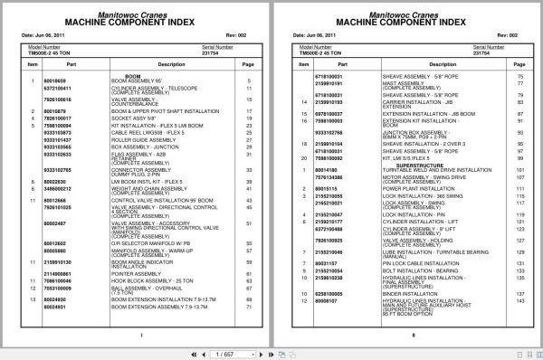 Grove Crane TM500E 2 45 Ton 231754 Parts Manual (1)