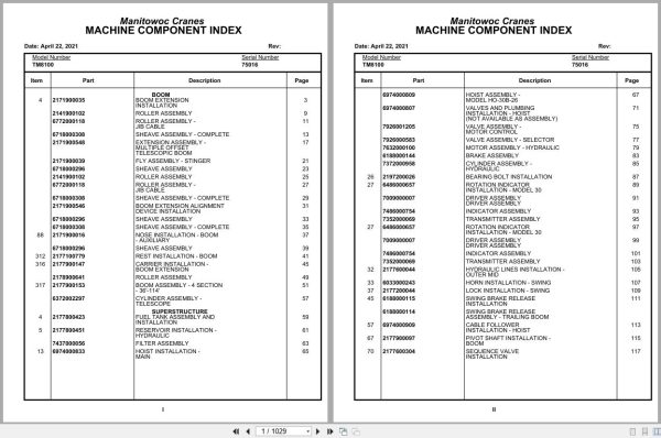 Grove Crane TM8100 75016 Parts Manual (1)