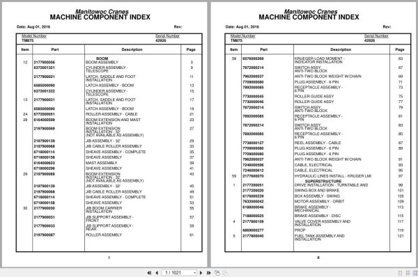 Grove Crane TM875 42926 Parts Manual (1)