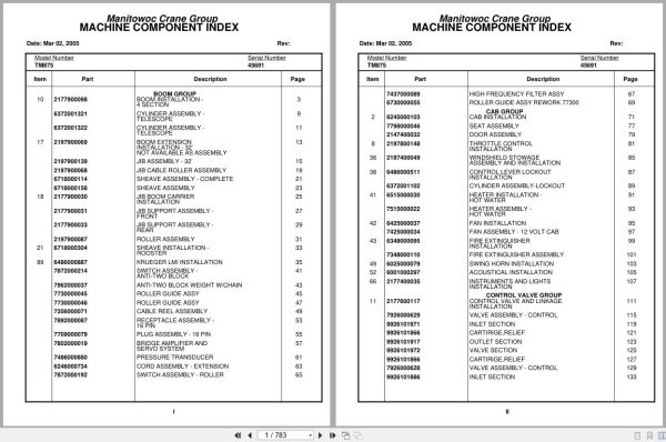 Grove Crane TM875 45691 Parts Manual (1)