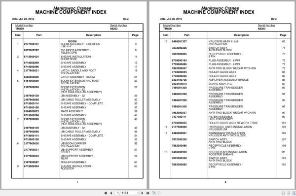 Grove Crane TM890 68203 Parts Manual (1)