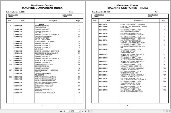 Grove Crane TM890 74640 Parts Manual (1)