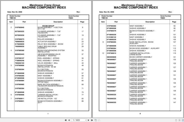 Grove Crane TM9120 76884 Parts Manual (1)