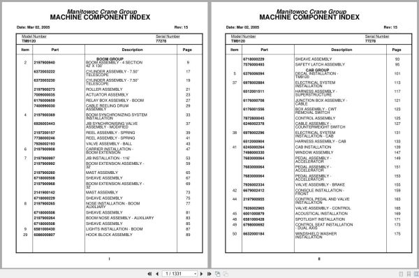 Grove Crane TM9120 77278 Parts Manual (1)