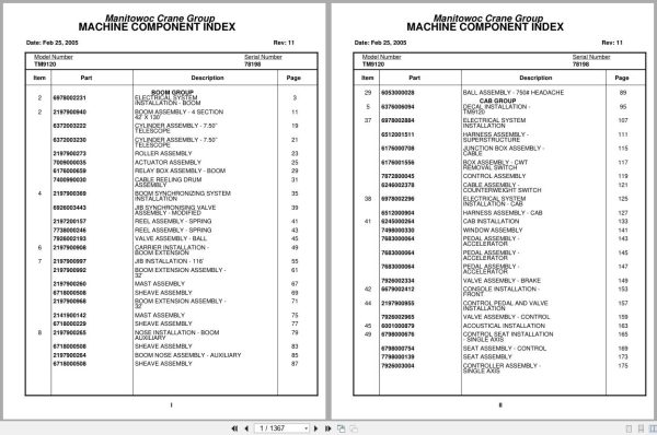 Grove Crane TM9120 78198 Parts Manual (1)
