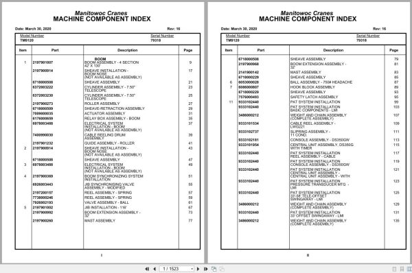 Grove Crane TM9120 79318 Parts Manual (1)