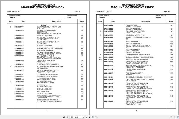 Grove Crane TM9120 79504 Parts Manual (1)