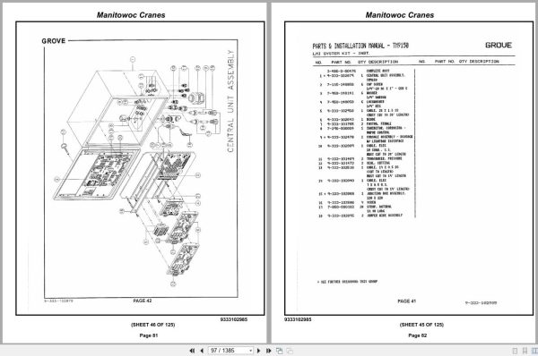 Grove Crane TM9120 84142 Parts Manual (2)