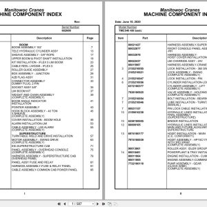 Grove Crane TMC540 40t Basic 602609 Parts Manual (1)