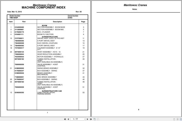 Grove Crane TMS180SP 22493 Parts Manual 2018 (1)