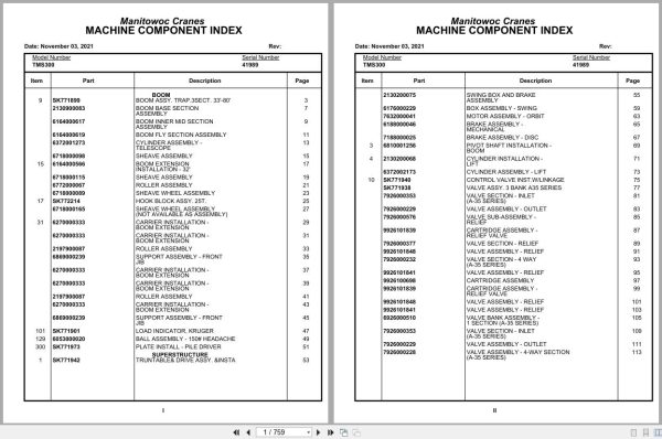 Grove Crane TMS300 41989 Parts Manual (1)