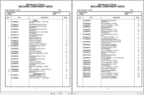 Grove Crane TMS300 43060 Parts Manual (1)
