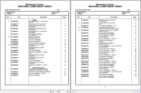 Grove Crane TMS300 43583 Parts Manual (1)