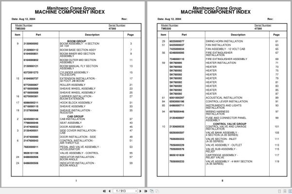 Grove Crane TMS300 47360 Parts Manual (1)