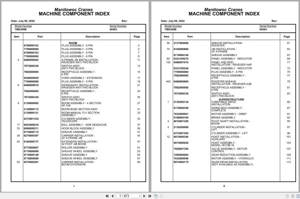 Grove Crane TMS300B 66583 Parts Manual 2022 (1)