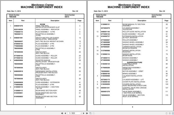 Grove Crane TMS300B 69010 Parts Manual (1)