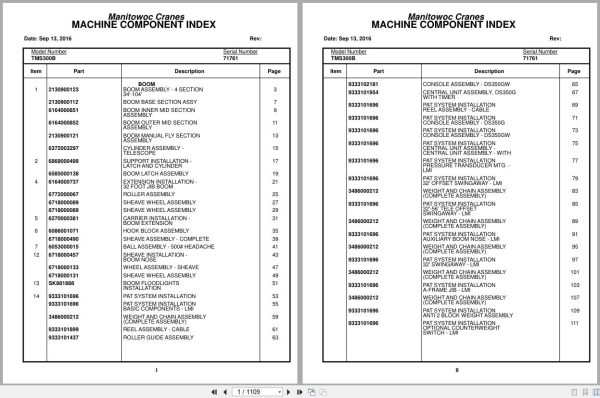 Grove Crane TMS300B 71761 Parts Manual (1)