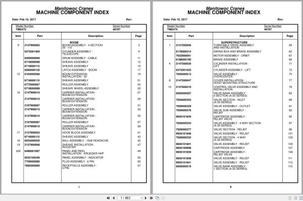 Grove Crane TMS475 48787 Parts Manual (1)
