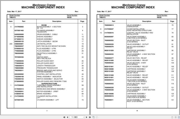 Grove Crane TMS475 49038 Parts Manual (1)