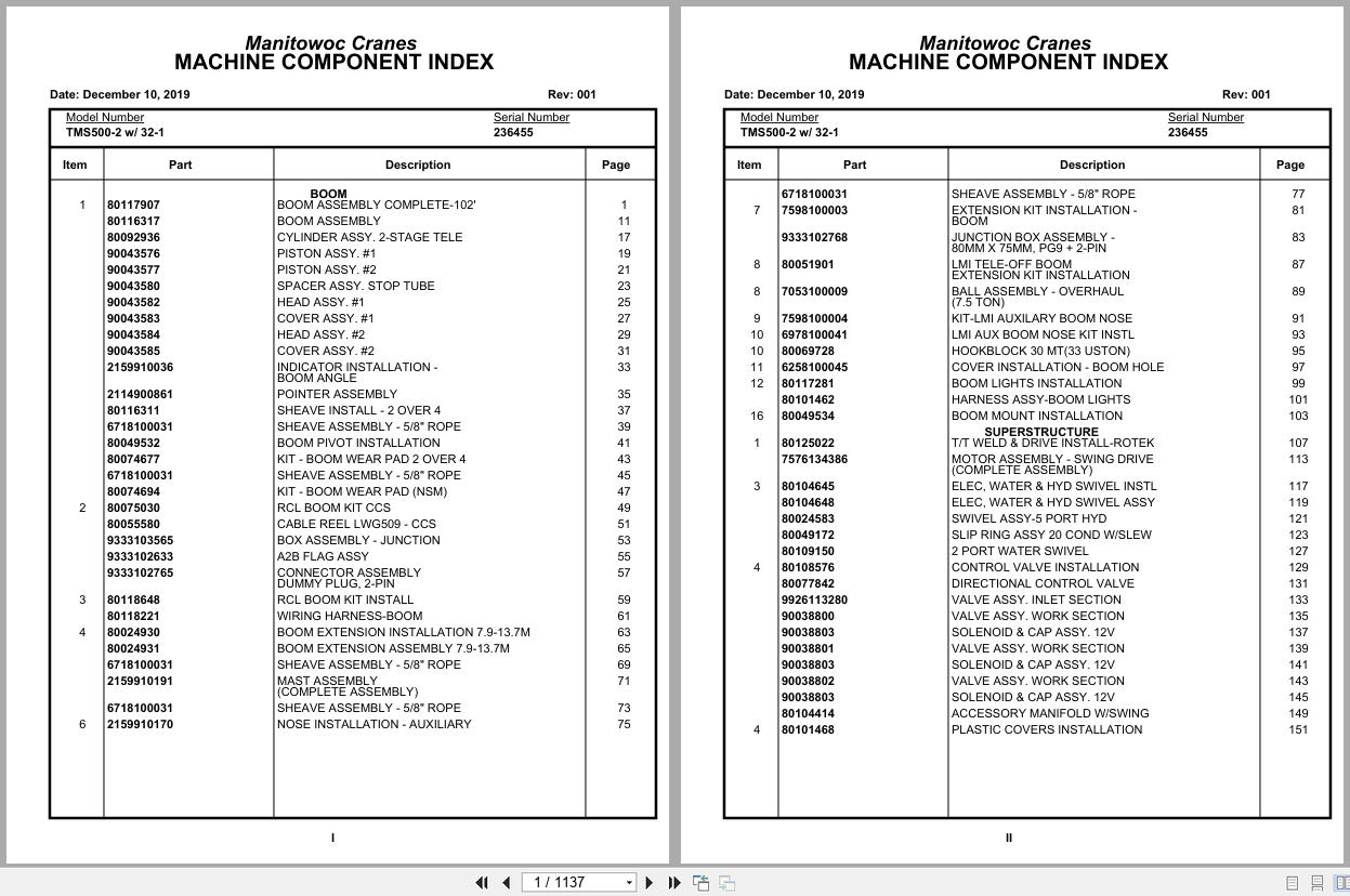 Grove Crane TMS500 2 236455 Parts Manual (1)