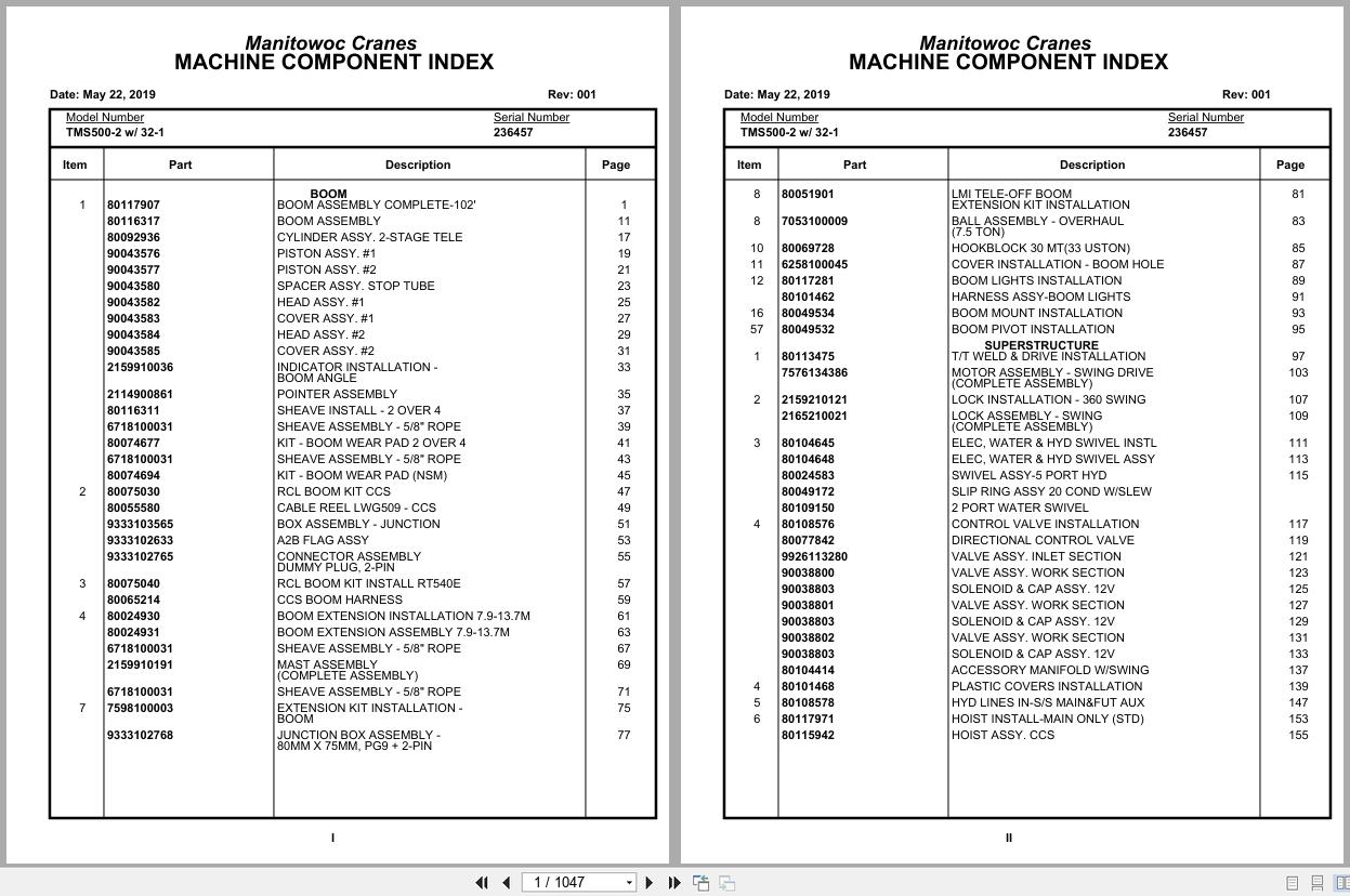 Grove Crane TMS500 2 236457 Parts Manual (1)