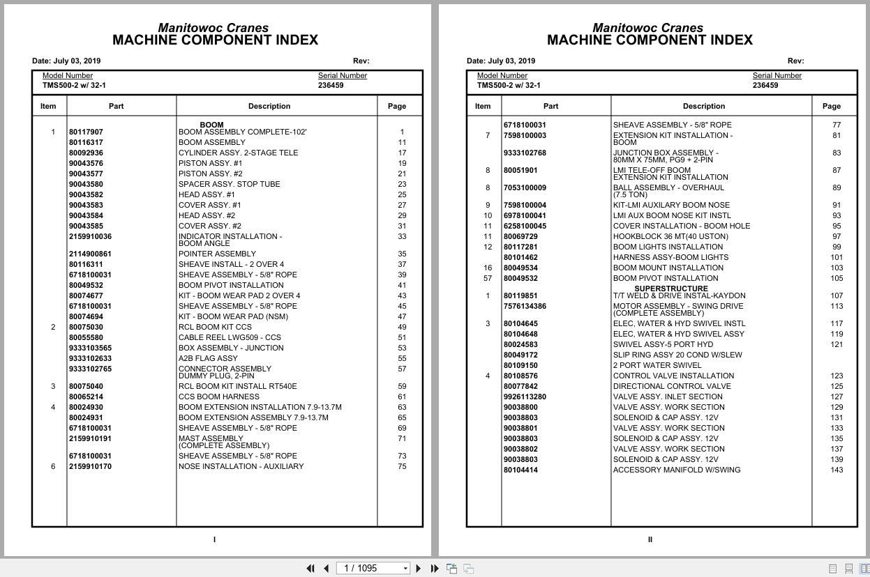 Grove Crane TMS500 2 236459 Parts Manual (1)