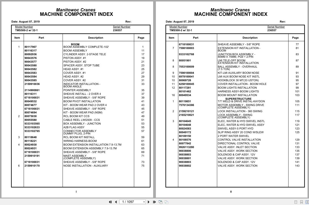 Grove Crane TMS500 2 236557 Parts Manual (1)