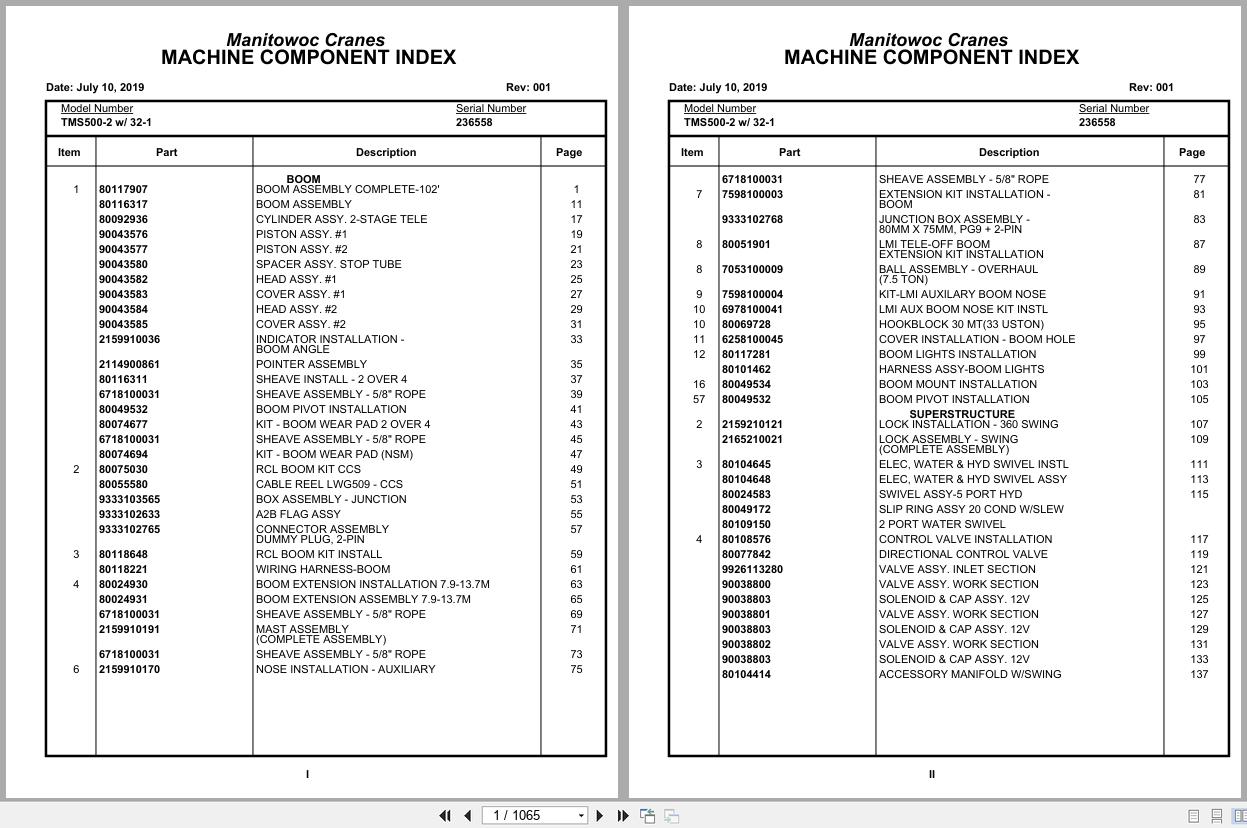 Grove Crane TMS500 2 236558 Parts Manual (1)