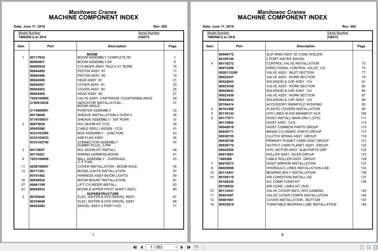 Grove Crane TMS500 2 236572 Parts Manual (1)