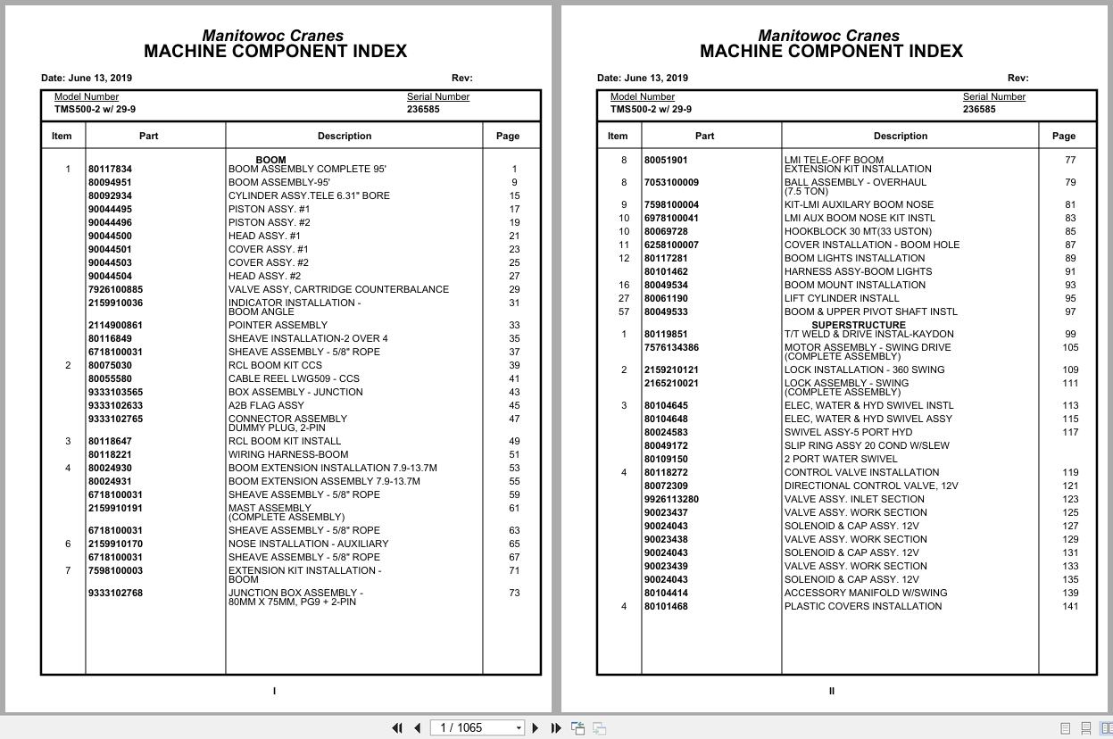Grove Crane TMS500 2 236585 Parts Manual (1)