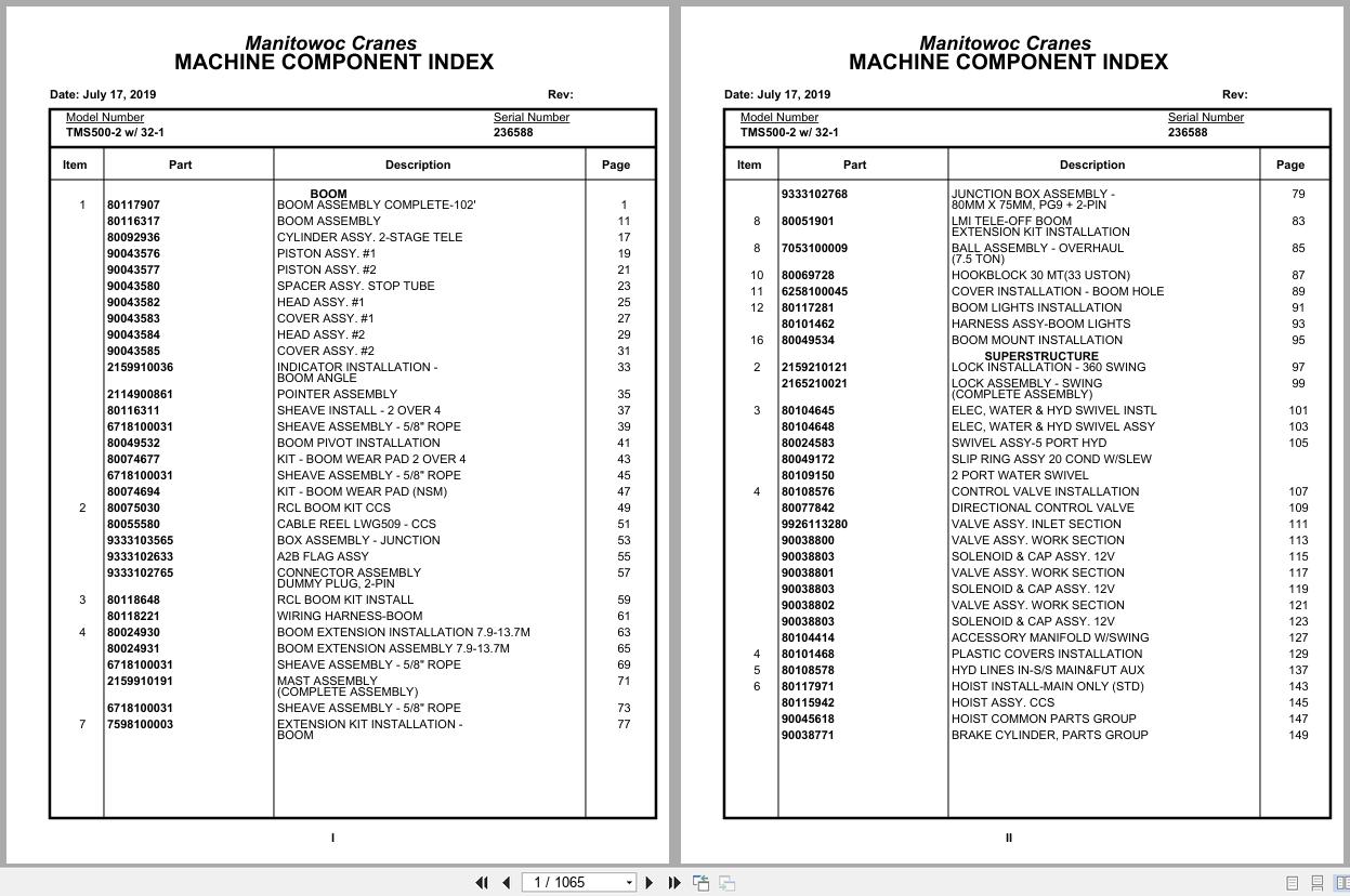 Grove Crane TMS500 2 236588 Parts Manual (1)