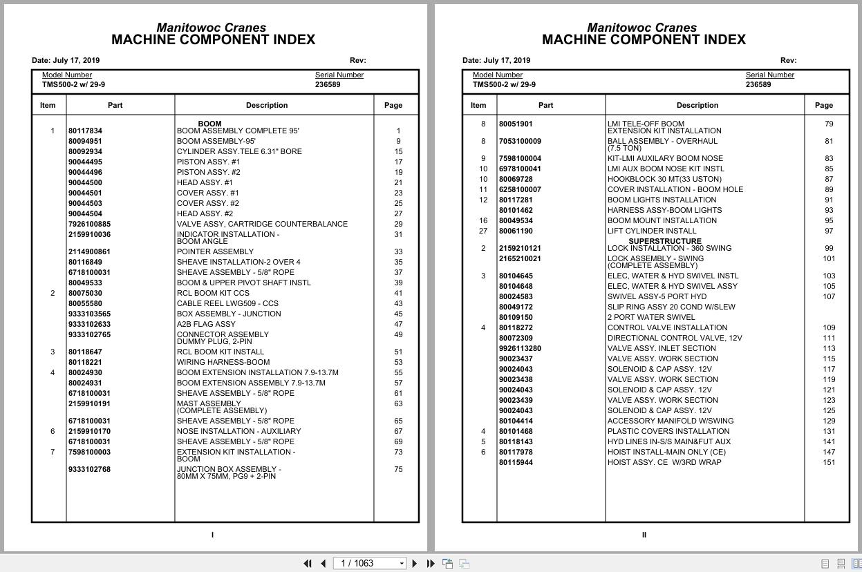 Grove Crane TMS500 2 236589 Parts Manual (1)