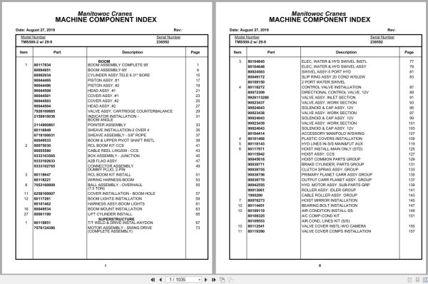 Grove Crane TMS500 2 236592 Parts Manual (1)