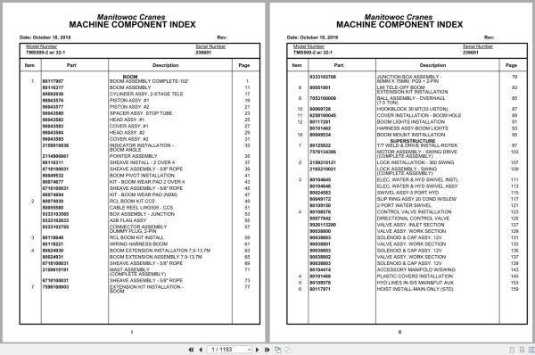 Grove Crane TMS500 2 236601 Parts Manual (1)