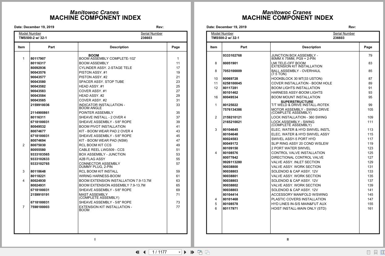 Grove Crane TMS500 2 236603 Parts Manual (1)