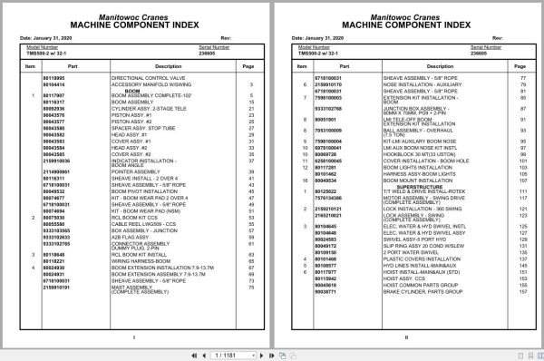 Grove Crane TMS500 2 236605 Parts Manual (1)