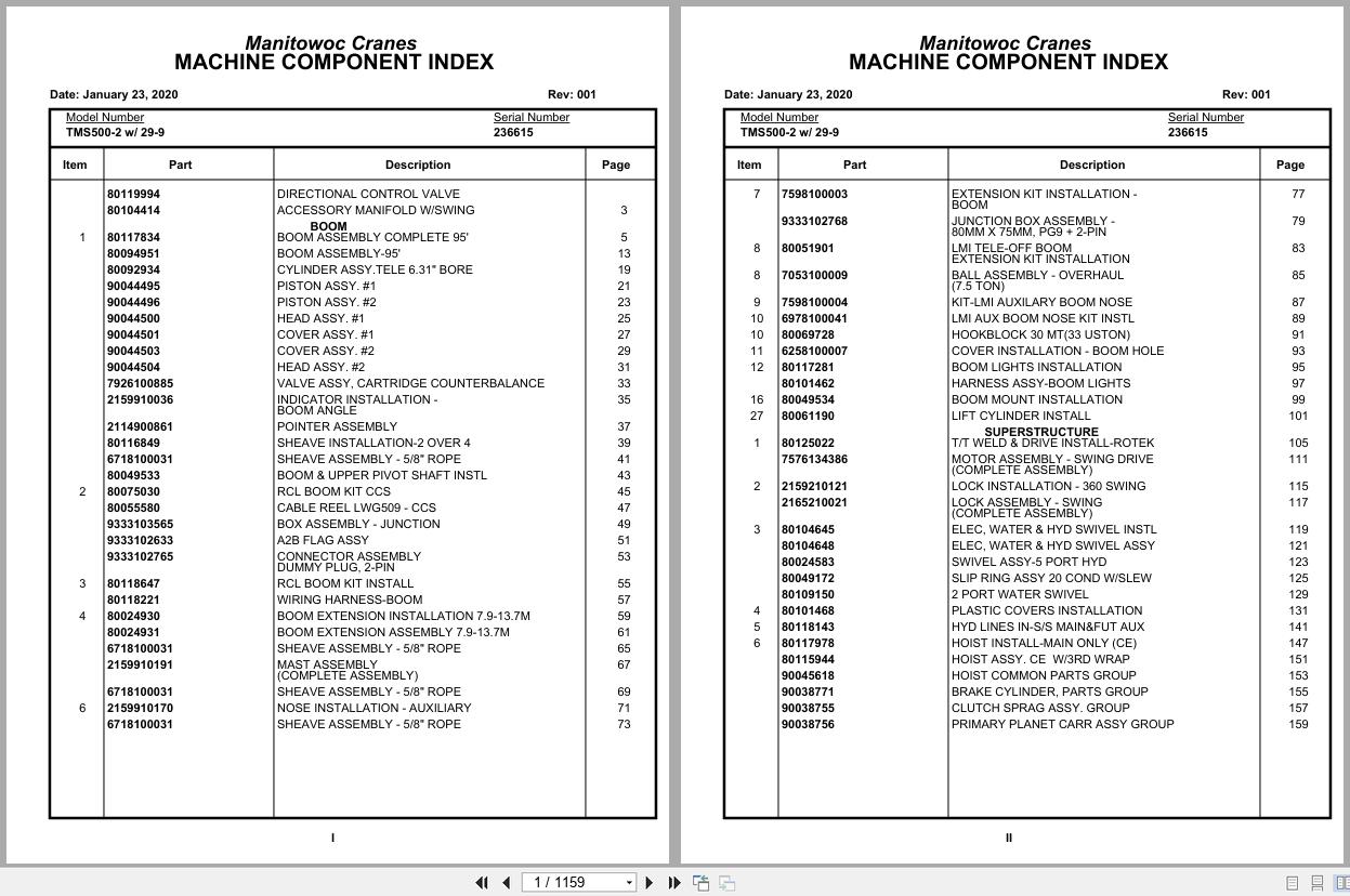 Grove Crane TMS500 2 236615 Parts Manual (1)
