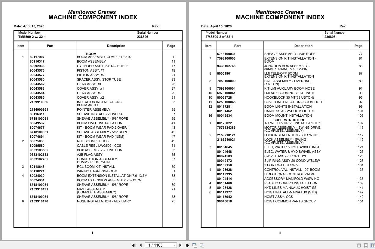 Grove Crane TMS500 2 236896 Parts Manual (1)
