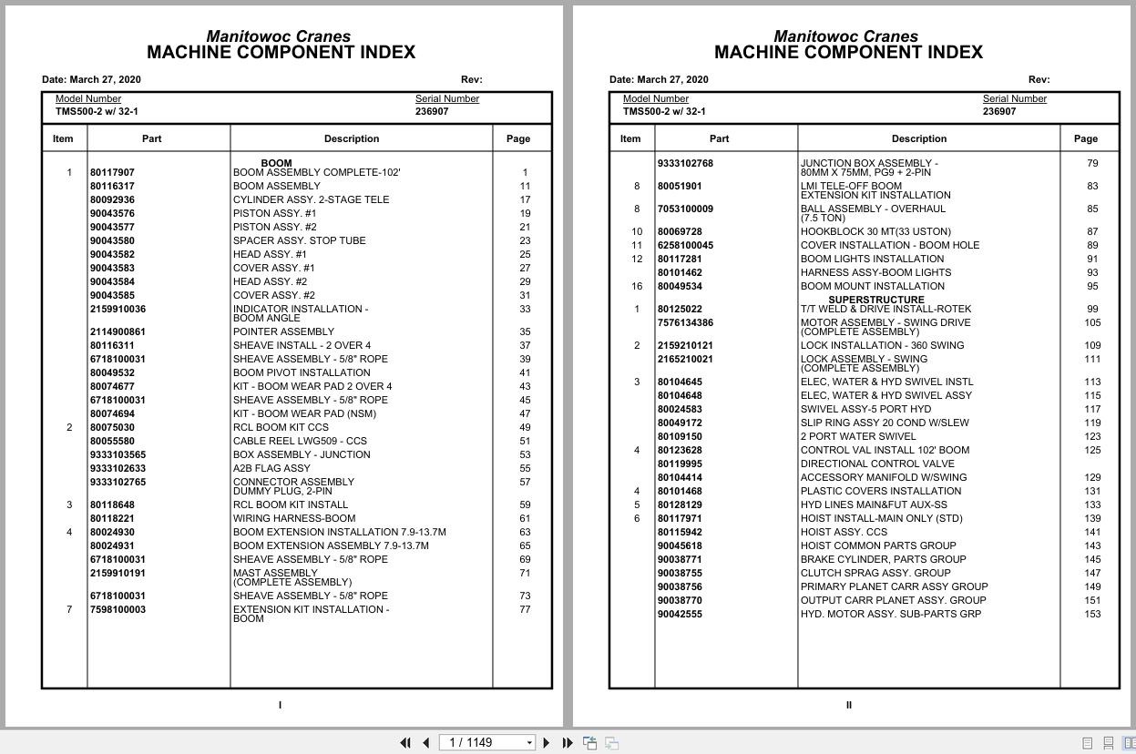 Grove Crane TMS500 2 236907 Parts Manual (1)