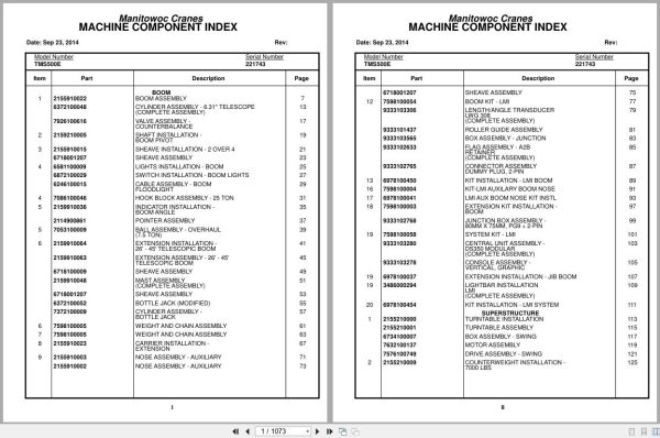 Grove Crane TMS500E 221743 Parts Manual (1)