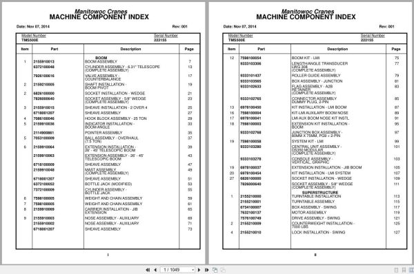 Grove Crane TMS500E 222155 Parts Manual (1)