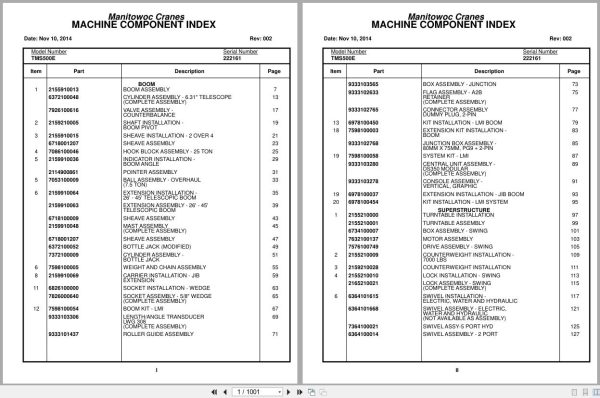 Grove Crane TMS500E 222161 Parts Manual (1)